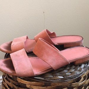 Mansur Gavriel Buttery Suede Soft Peachy Pink Sandals 38 /7.5